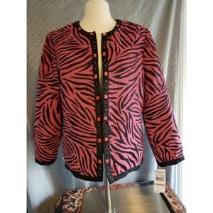 NWT Alfred Dunner pink & black jacket 12P